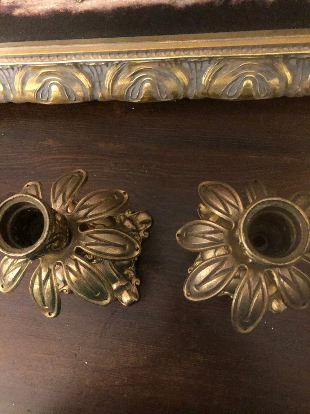 Two Vintage Hollywood Regency Candle Holders.